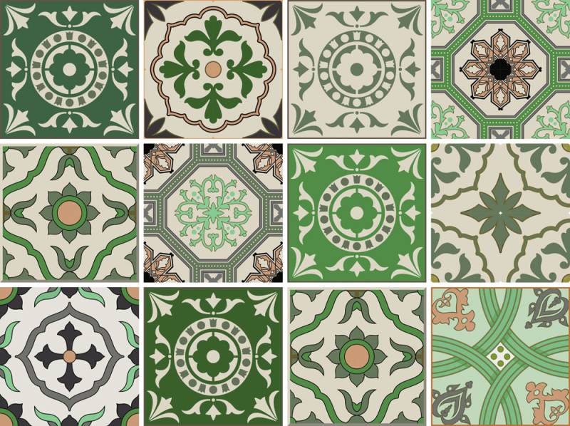 Home affaire Fliesenaufkleber "Ornamente" Stickerfliesen, selbstklebend, Sticker, 12er Set von home affaire