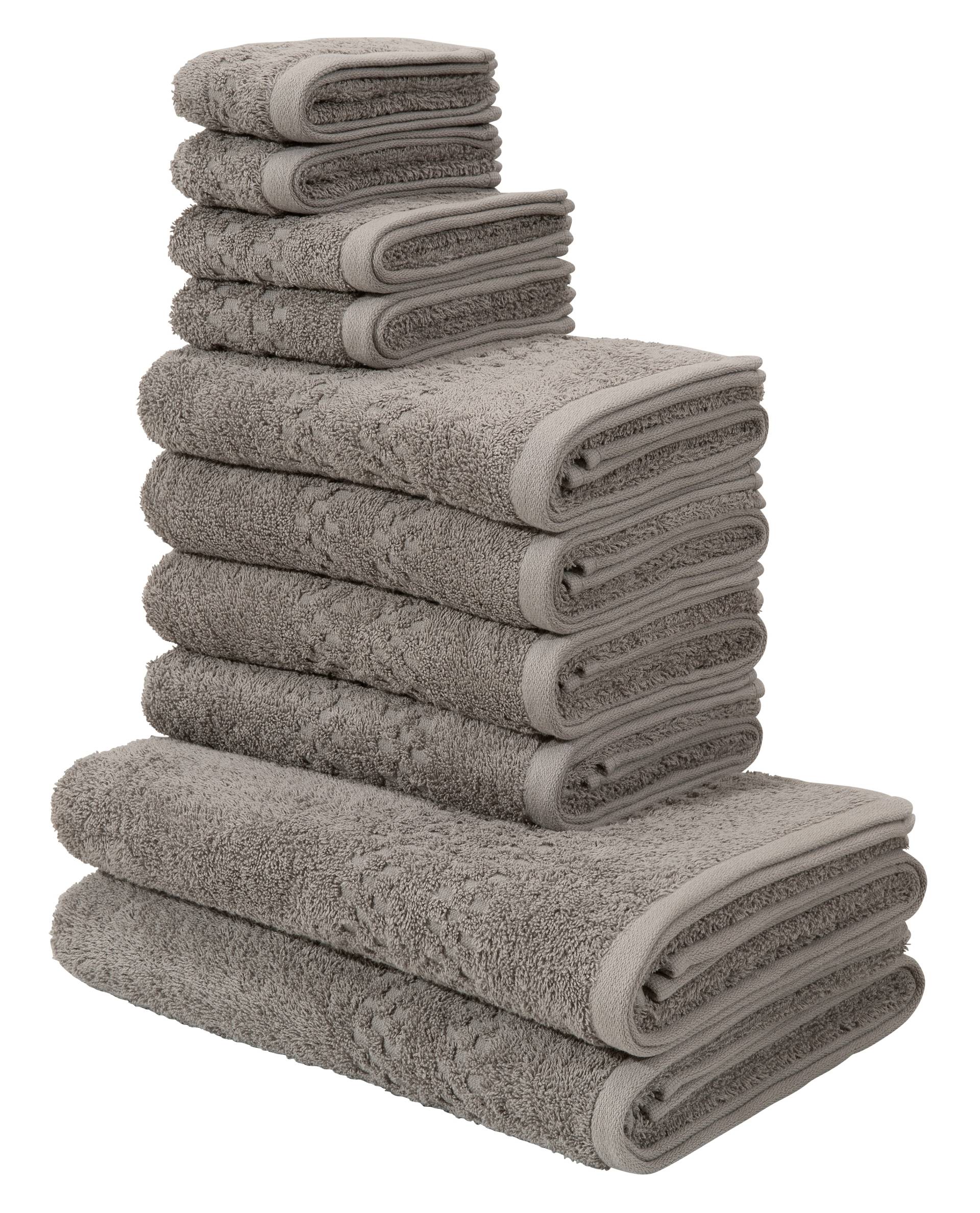 Home affaire Handtuch Set "Regona, auch als 10 tlg Set, Serie, Premium Handtücher, 500 gr/m²", (10 St., 2 Duschtücher 70 x 140 cm-4 Handtücher 50 x 100 cm-2 Gästetücher 30 x 50 cm-2 Seiftücher 30 x 30 cm), 100% Baumwolle von My Home