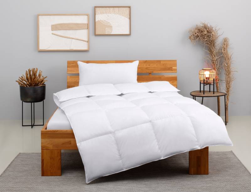 Home affaire Kunstfaserbettdecke + Kopfkissen "Taylore Set: 1 Bettdecke 135x200 cm & 1 Kissen 80x80 cm oder 40x80 cm" Sommer, Herbst & Winter von home affaire