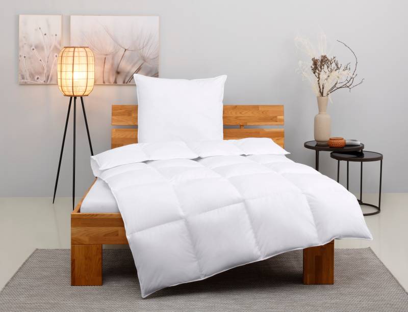 Home affaire Kunstfaserbettdecke + Kopfkissen "Taylore Set: 1 Bettdecke 135x200 cm & 1 Kissen 80x80 cm oder 40x80 cm" Sommer, Herbst & Winter von home affaire