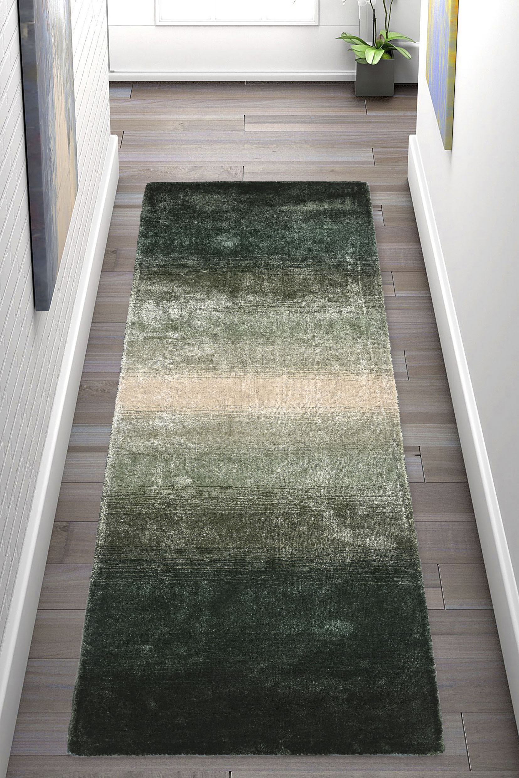Home affaire Läufer "Katalin, handgewebt, Teppiche aus 100% Viskose, farblich changierend" rechteckig 12 mm Höhe Kurzflor, Seiden-Optik, mehrfarbig, Läufer, Brücke, Flur, Esszimmer von home affaire