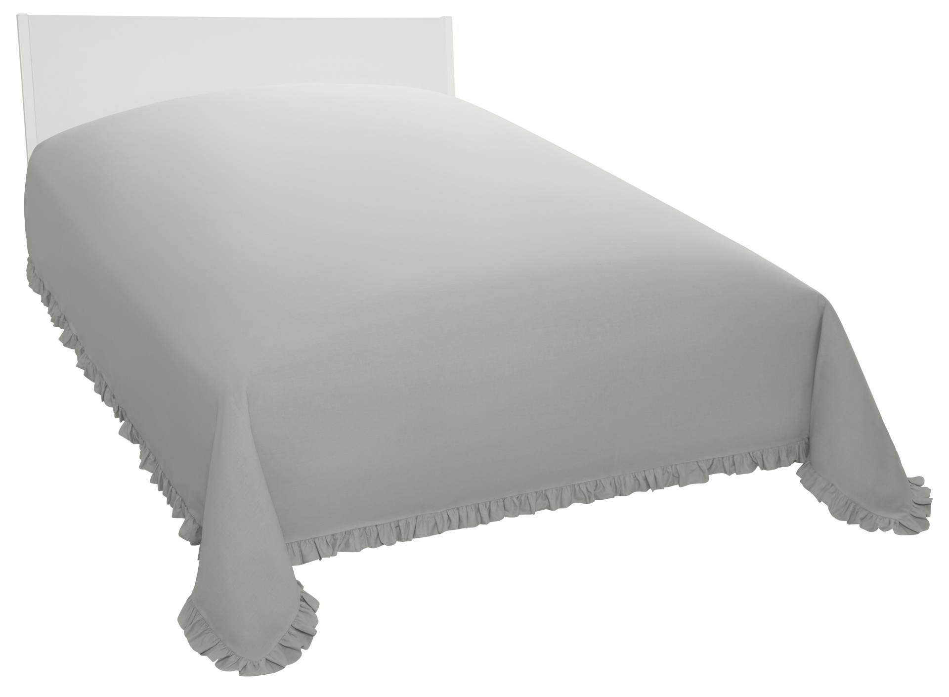 Home affaire Tagesdecke "Violetta, leichter Überwurf mit Rüschen, ohne Füllung" mit Volants, 100% Baumwolle, auch als Tischdecke verwendbar von home affaire