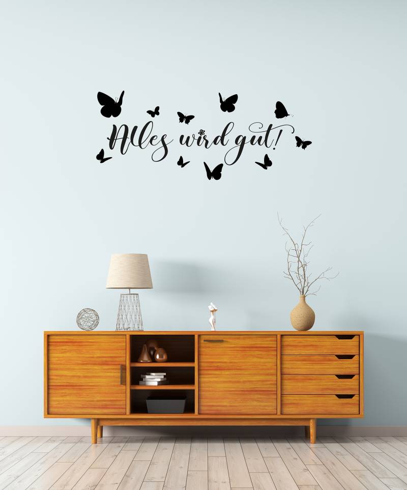 Home affaire Wandtattoo "Alles wird gut - Schmetterlinge" Wandaufkleber, selbstklebend, rückstandslos abziehbar von home affaire
