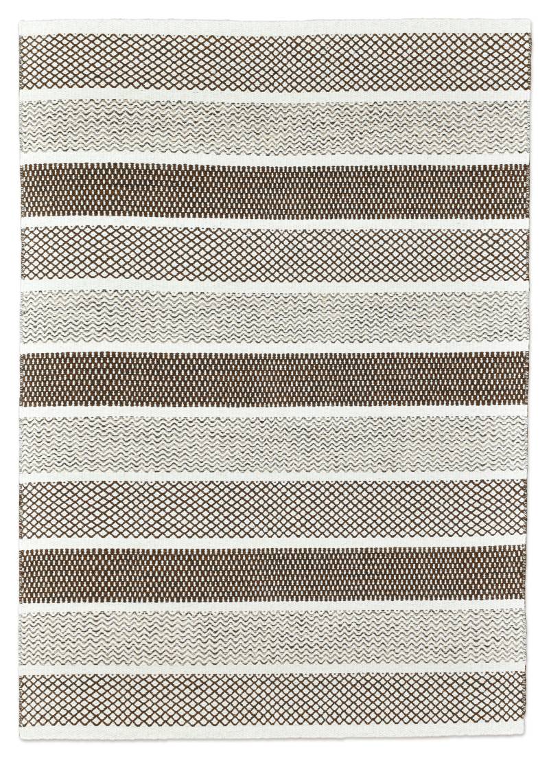 my home Wollteppich "Diemlern" rechteckig 10 mm Höhe Handweb Teppich, reine Wolle, gestreift, modernes Design, Wohnzimmer von My Home