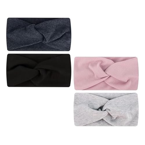 4 Stück Stirnband Damen Elastisch,Leopardenmuster Haarreifen,rutschfest, modisch,Sport Haarbänder Elastisch(4, Mehrfarbig) von home harbor