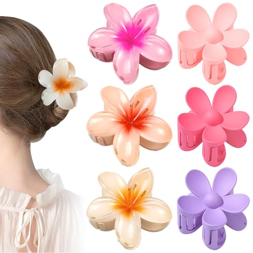 6 Stück Blumen Haarklammern Matte color,Niedliche Krallen-Clips,Große Haarklammer,Haarspangen für Damen,Rutschfeste Haarspange zum Fixieren von Haaren 6 Stück Blumen Haarklammern Matte color,Niedliche Krallen-Clips,Große Haarklammer,Haarspangen für Damen,Rutschfeste Haarspange zum Fixieren von Haaren von home harbor