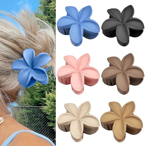 6 Stück Egg Flower Hair Claw Clips,Große Haarklammer für dickes Haar,Flower Hair Clip Mehrfarbige Acryl Haarspange,Fixieren von Haaren,Blumenförmige für Frauen Mädchen Haarstyling Zubehör von home harbor