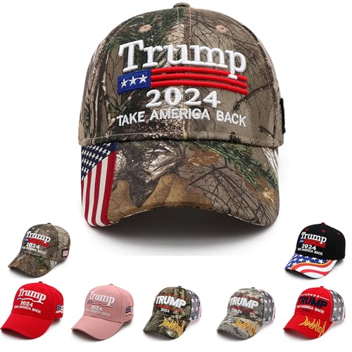 Trump 2024 Mütze MAGA Mütze bestickt Take America Back Donald Trump Slogan USA verstellbare Baseballkappe für Damen und Herren, Trump Hut-Tab-Camo, Einheitsgröße von homeSlik