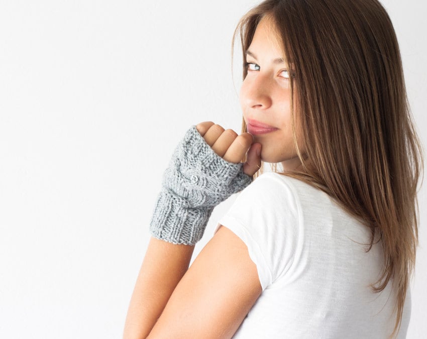 Graue Eule Armstulpen Fingerlose Handschuhe Halbe Finger Texting Handgestrickte Handstulpen Pulswärmer Stulpen von homelab