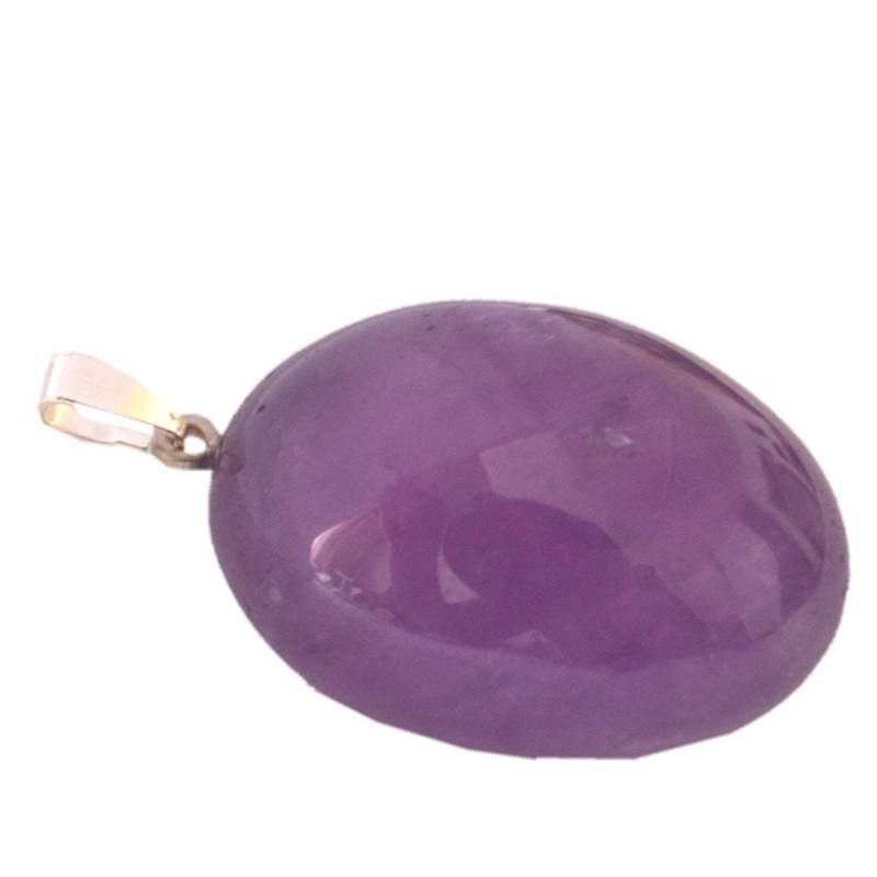 Amethyst Stein Anhänger | Echter Kristall Kettenanhänger Trommelstein Mit 925 Silber Heilstein Schmuck-Anhänger von hometrendsandmore