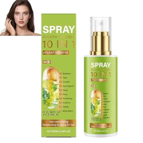 10-in-1-Glätte- und Glanzspray für krauses, trockenes Haar, Leave-In-Conditioner-Spray für Weichheit und Kämmbarkeit, Hitzeschutz, Anti-Frizz, Entwirrer, fördert das Wachstum, stärkt das Haar (1pcs) 10-in-1-Glätte- und Glanzspray für krauses, trockenes Haar, Leave-In-Conditioner-Spray für Weichheit und Kämmbarkeit, Hitzeschutz, Anti-Frizz, Entwirrer, fördert das Wachstum, stärkt das Haar (1pcs) von homomdy