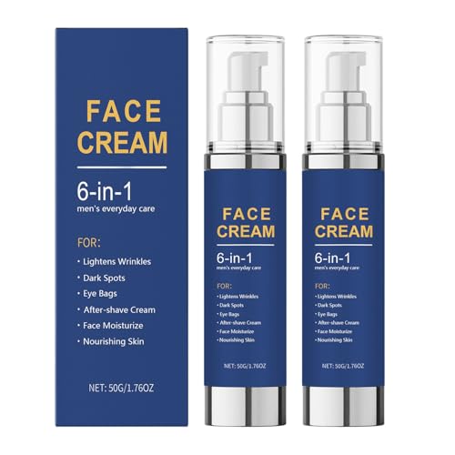 6-in-1-Feuchtigkeitscreme für das Gesicht von Männern, Anti-Aging-Gesichtscreme für Männer, straffende und straffende Haut, beruhigende, nährende und feuchtigkeitsspendende (2pcs) von homomdy