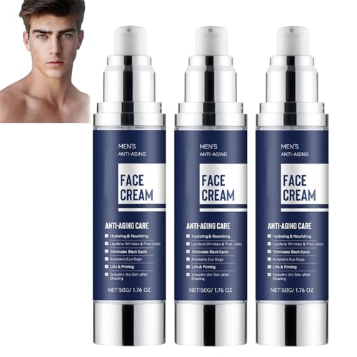 6-in-1-Gesichtsfeuchtigkeitscreme für Männer, Anti-Aging-Gesichtscreme für Männer,hautstraffende Gesichtslotion zum Glätten, Hydratisieren, Pflegen, Anti-Falten-Gesichtscreme, Aftershave-Lotion (3pcs) von homomdy