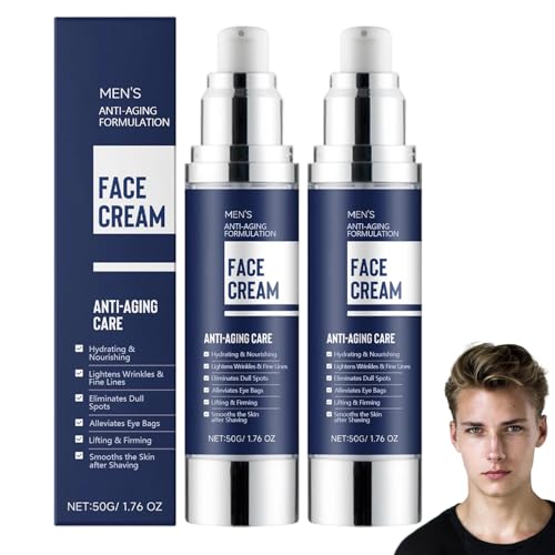 6-in-1-Gesichtsfeuchtigkeitscreme für Männer, Anti-Aging-Gesichtsfeuchtigkeitscreme für Männer zur Hydratisierung und Pflege, reduziert Falten und feine Linien, Aftershave-Lotion (2pcs) von homomdy