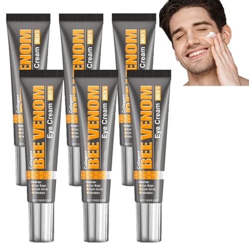 Bienengift-Augencreme für Männer, Bienengift-Faltenentfernungscreme, verbessert dunkle Augenringe, Anti-Aging-Augencreme für Männer, gegen Schwellungen und Tränensäcke, Anti-Falten-Creme (6pcs) von homomdy