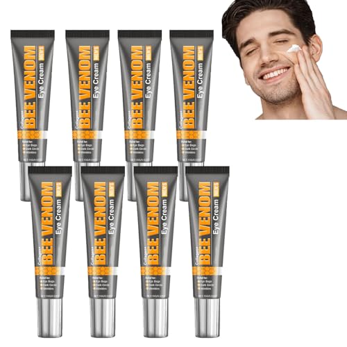 Bienengift-Augencreme für Männer, Bienengift-Faltenentfernungscreme, verbessert dunkle Augenringe, Anti-Aging-Augencreme für Männer, gegen Schwellungen und Tränensäcke, Anti-Falten-Creme (8pcs) von homomdy