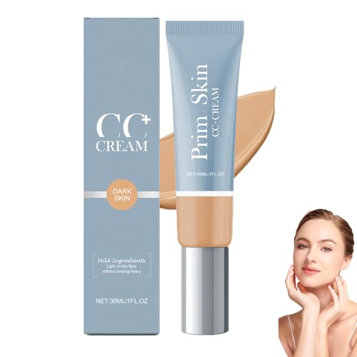 CC-Creme für ältere Frauen, farbkorrigierender und aufhellender Gesichts-Concealer, matte, voll deckende Foundation, langanhaltend feuchtigkeitsspendend und ebenmäßiger Hautton (dark 1pcs) von homomdy