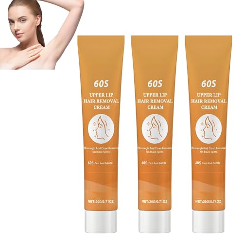 Gesichtshaarentfernungscreme, Oberlippenhaarentfernung,viele Effekte,schmerzlos und reizend,beruhigend und feuchtigkeitsspendend, glatte Haut, Gesichtshaarentfernungscreme für Frauen und Männer (3pcs) von homomdy
