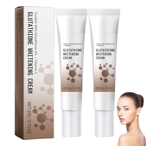 Glutathion-Bleaching-Creme, Glutathion-Anti-Aging-Gesichtscreme für Frauen und Männer, Entferner dunkler Flecken für das Gesicht, Hautaufhellung und feuchtigkeitsspendendes Toning (2pcs) von homomdy