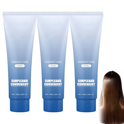 Haarglättungscreme für Männer und Frauen, pflegende, schnell glättende Haarglättungscreme für Locken und Trocknen, Glätten und Pflegen, 2-in-1-Effekt (3pcs) von homomdy