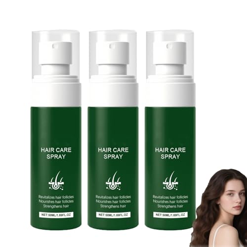 Hair Helper Spray, Feuchtigkeitsspendendes Pflegespray für trockenes, strapaziertes, feines und dünnes Haar, Spliss-Reparatur, Anti-Haarausfall, Kräftigung & Pflege, Glättet Glanz, Leicht (3pcs) von homomdy