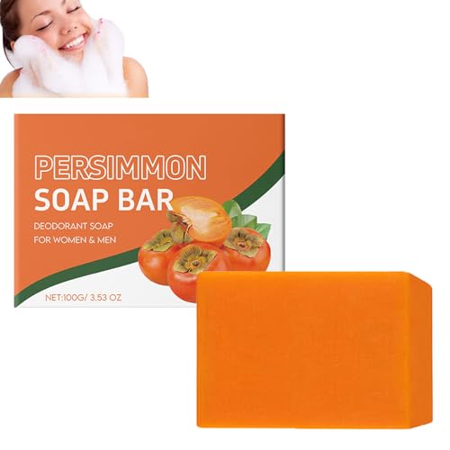 Kaki-Seifenstück zur Entfernung von Körpergerüchen,Kaki als Gesichts- und Körperwäsche,reinigende und pflegende Haut,Deodorant-Seifenstück gegen Altersgeruch,Deodorant-Bad für Frauen und Männer (1pcs) von homomdy