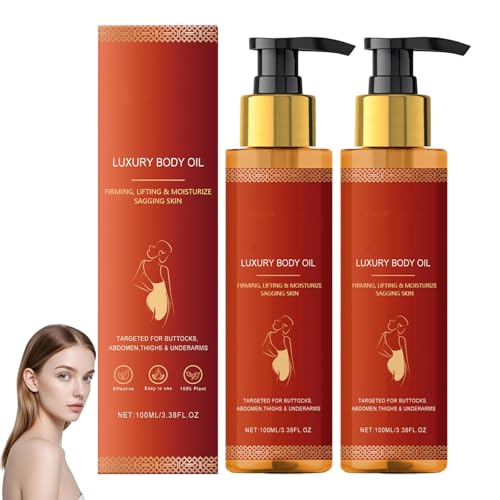 Körperstraffendes Öl, feuchtigkeitsspendendes Körperöl für Frauen, reduziert effektiv feine Linien und pflegt die Haut, strafft und hebt schlaffe Haut, polstert auf und spendet Feuchtigkeit (2pcs) von homomdy