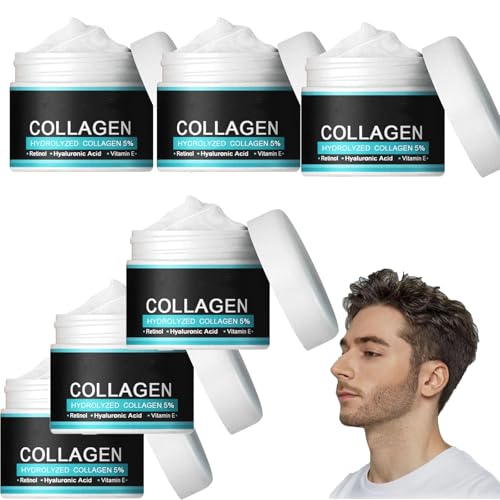 Kollagen-Anti-Aging-Faltencreme für Männer, 50 g Feuchtigkeitscreme für das Gesicht von Männern, Hautstraffende und festigende Lotion,Feuchtigkeitscreme für das Gesicht von Männern mit Kollagen (6pcs) von homomdy