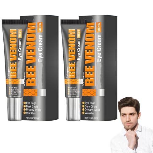 Kollagen-Bienengift-Augencreme zum Aufwachen für Männer, Bienengift-Augencreme, gegen Augenringe und Schwellungen, zum Anheben der Augenlider, reduziert Tränensäcke, Anti-Aging-Behandlung (2pcs) von homomdy