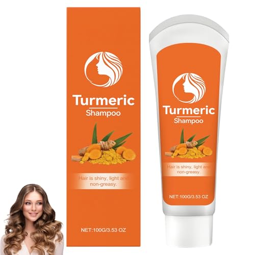 Kurkuma-Shampoo, verdickendes Volumenshampoo, macht das Haar glänzend und geschmeidig für Frauen und Männer, gegen Haarausfall und Frizz, repariert und stärkt das Haar (1pcs) von homomdy