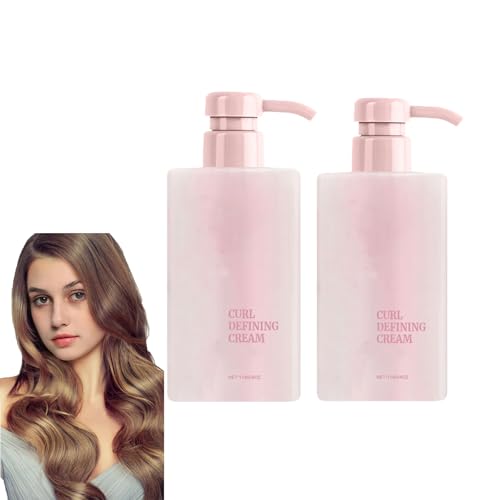 Locken-Definitionscreme, Lockencreme für lockiges Haar, Anti-Frizz, natürliches Frizz-Kontroll-Modelliergel, Anti-Frizz-Styling-Creme-Definierer für Männer, Frauen, feuchtigkeitsspendend (2pcs) von homomdy