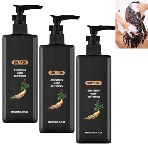 Mähnenaktivator-Shampoo, Anti-Haarausfall-Shampoo für Männer und Frauen, natürliche Essenz, verdunkelt und pflegt, repariert, glättet und stärkt das Haar, lässt es nachwachsen und verdickt es (3pcs) Mähnenaktivator-Shampoo, Anti-Haarausfall-Shampoo für Männer und Frauen, natürliche Essenz, verdunkelt und pflegt, repariert, glättet und stärkt das Haar, lässt es nachwachsen und verdickt es (3pcs) von homomdy