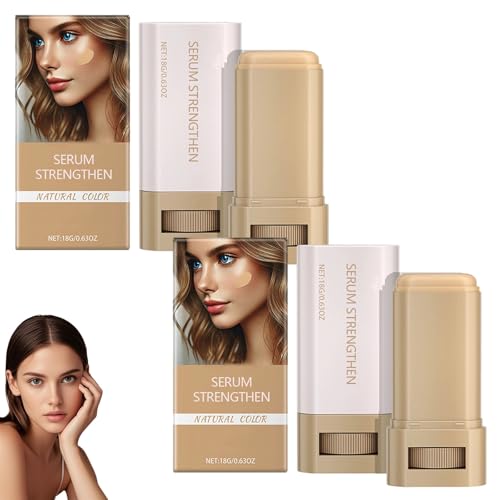Make-up-Foundation-Stick, feuchtigkeitsspendender Concealer mit vollständiger Abdeckung, Foundation für reife Haut, natürliches Finish hellt die Haut auf, leicht und nicht fettend (2pcs) von homomdy