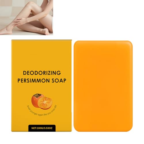Persimmon Seifenstange, natürlicher Deodorant -Seifenstange zur Entfernung des Körpergeruchs, Reinigen und Deodorieren für Männer und Frauen, eliminiert alte Menschen riechen, tief Reinigung (1pcs) von homomdy