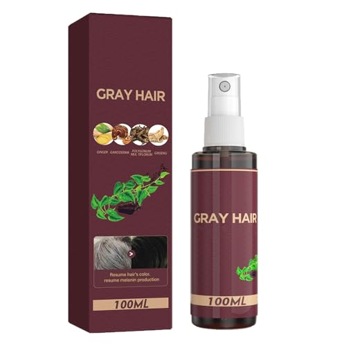 Pflanzen-Grauhaarspray, Pflanzen-Serum-Haarspray, Haarverdunkelungsspray, Verdunkelungs-Conditioner, Nährende Pflege, Natürliches und feuchtigkeitsspendendes Spray für Männer und Frauen (1pcs) von homomdy