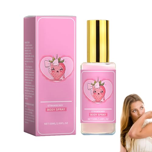 Erdbeer-Körperspray, Erfrischendes Erdbeer-Körpermilchspray, lang anhaltendes Duftspray für Frauen, pflegt Körper und Haar mit erfrischendem Duft, feuchtigkeitsspendend, leicht (1pcs) von homomdy