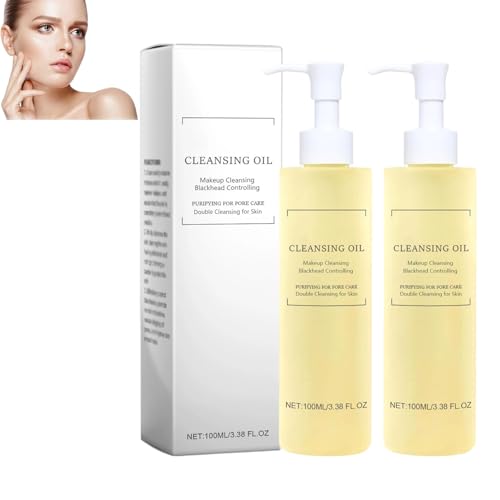 Reinigungsöl für das Gesicht, porenkontrollierendes Reinigungsöl, sanfte Make-up-Entfernung, Mitesserentfernung, feuchtigkeitsspendend und erfrischend für die tägliche Make-up-Entfernung (2pcs) von homomdy