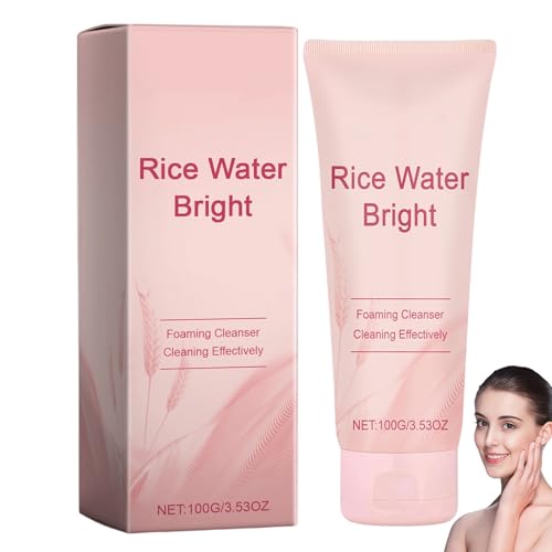 Reis-Gesichtsreiniger, sanftes, feuchtigkeitsspendendes, schäumendes Reis-Gesichtswaschmittel, feuchtigkeitsspendend und aufhellend, tiefenreinigendes Peeling, Make-up-Entferner (1pcs) von homomdy