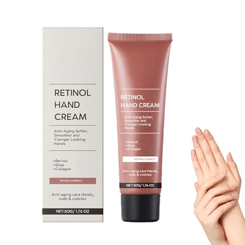 Retinol Anti-Aging-Handcreme, Retinol-Feuchtigkeitscreme mit Shea und Kollagen, repariert trockene, rissige Hände, pflegt und schützt Haut, Nägel und Nagelhaut, verbessert die Elastizität (1pcs) von homomdy