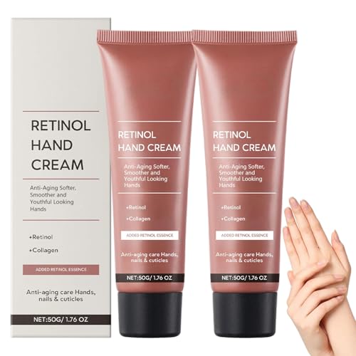 Retinol Anti-Aging-Handcreme, straffende Anti-Aging-Handlotion mit Kollagen, reparierende Feuchtigkeitscreme für trockene, rissige Hände, verbessert die Elastizität und macht die Haut weicher (2pcs) Retinol Anti-Aging-Handcreme, straffende Anti-Aging-Handlotion mit Kollagen, reparierende Feuchtigkeitscreme für trockene, rissige Hände, verbessert die Elastizität und macht die Haut weicher (2pcs) von homomdy