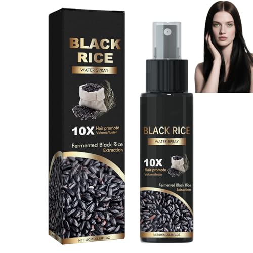 Schwarzes Reiswasser für Haarwachstumsspray, Reiswasser-Leave-in-Spray für trockenes, geschädigtes Haar, reduziert Haarausfall, fördert dickeres, stärkeres und weicheres Haar (1pcs) von homomdy