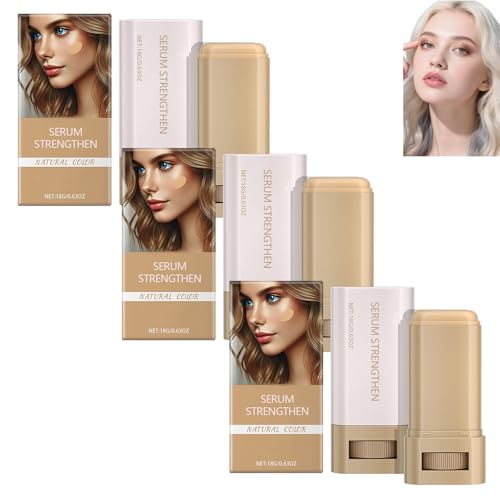 Skin Tint Foundation Stick, Foundation für reife Haut, feuchtigkeitsspendender, vollständig deckender und leichter Make-up-Stick für einen glatten, gleichmäßigen Ton, aufhellend (3pcs) von homomdy