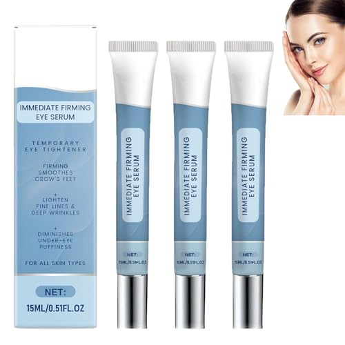 Sofort straffendes Augenserum, reduziert Tränensäcke,Fältchen und Augenringe, straffende Krähenfüße-Creme,Anti-Aging-Creme und Creme zur Entfernung feiner Linien, geeignet für Männer und Frauen (3pcs) von homomdy