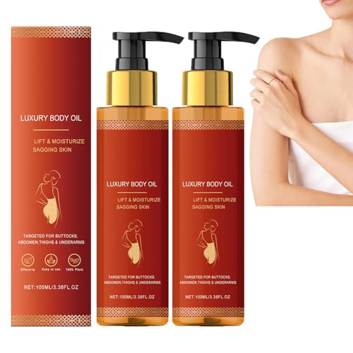 Straffendes Körperöl, luxuriöses Hautstraffungsöl für Frauen, spendet Feuchtigkeit, um feine Linien zu reduzieren und schlaffe Haut zu straffen, nicht fettend, feuchtigkeitsspendend und glatt (2pcs) von homomdy