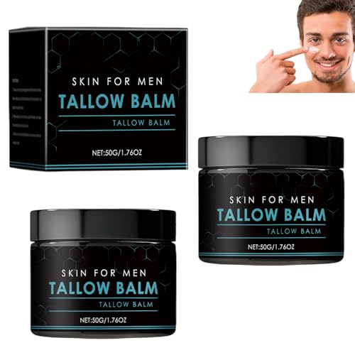 Talgbalsam gegen Falten, natürliche Talg-Feuchtigkeitscreme, Anti-Falten- und Feuchtigkeitscreme für Männer bei Tag und Nacht, spendet tiefe Feuchtigkeit und repariert geschädigte Barrierehaut (2pcs) von homomdy