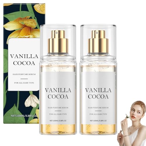 Vanilleparfüm, Haarparfüm für Frauen, leichter, lang anhaltender Duftnebel, pflegend, feuchtigkeitsspendend und erfrischend, nicht fettend, entfernt Gerüche für die Haut- und Haarpflege (2pcs) von homomdy