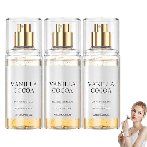 Vanilleparfüm, Haarparfüm für Frauen, leichter, lang anhaltender Duftnebel, pflegend, feuchtigkeitsspendend und erfrischend, nicht fettend, entfernt Gerüche für die Haut- und Haarpflege (3pcs) von homomdy