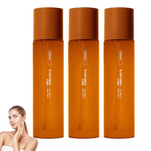 Vitamin C-Körperöl für Frauen und Männer, natürliches Vitamin C-Körperöl zur Erweichung und Straffung, Massageöle für trockene Haut, zieht leicht ein und wirkt gegen Falten (3pcs) von homomdy