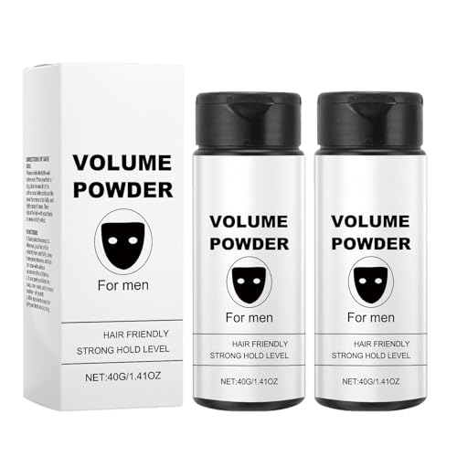 Volumenpuder für Männer, Haarstyling-Texturpuder, starker Halt, natürliche Inhaltsstoffe, flauschiger, Ölkontrolle, Langzeit-Styling, leicht aufzutragen und fettige Rückstände (2pcs) von homomdy