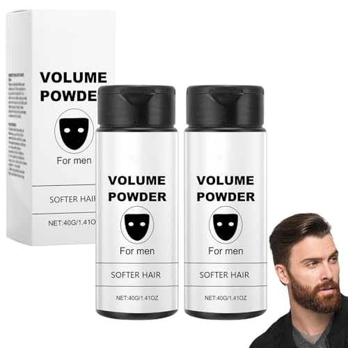 Volumenpuder für Männer und Frauen, Haarpuder-Styling, natürliche Inhaltsstoffe, starker Halt, ölkontrollierend, erfrischend und nicht fettend, leicht aufzutragen und zu tragen (2pcs) von homomdy